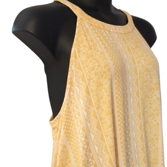 Torrid Yellow & White Super Soft High Neck Halter Tank Trapeze Swing Top Size 1X - Picture 5 of 11